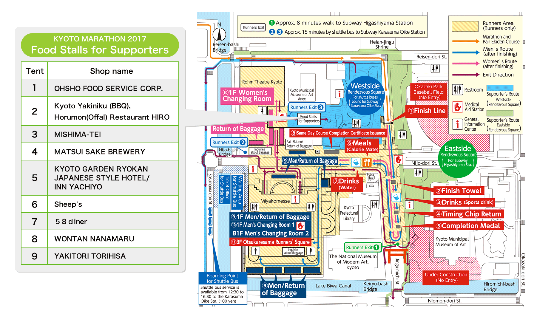 Finish Line Area: Access & Map